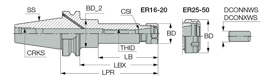 BT50 ER40X200 B